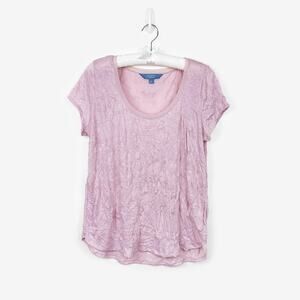 Simply Vera Wang Crinkle Tee Large Lilac Purple Pastel Soft Girl Casual Chic